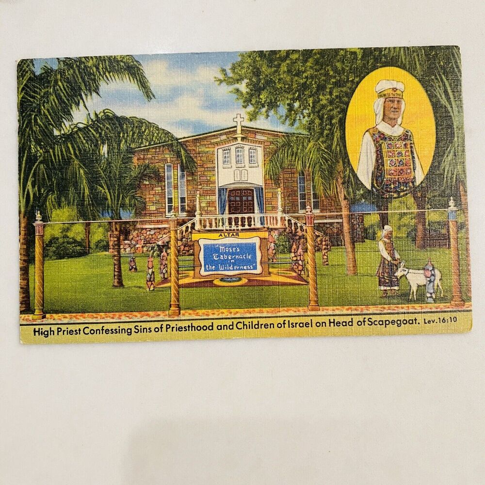 1940s St. Petersburg Florida Vintage Postcard MOSES TABERNACLE IN THE WILDERNESS